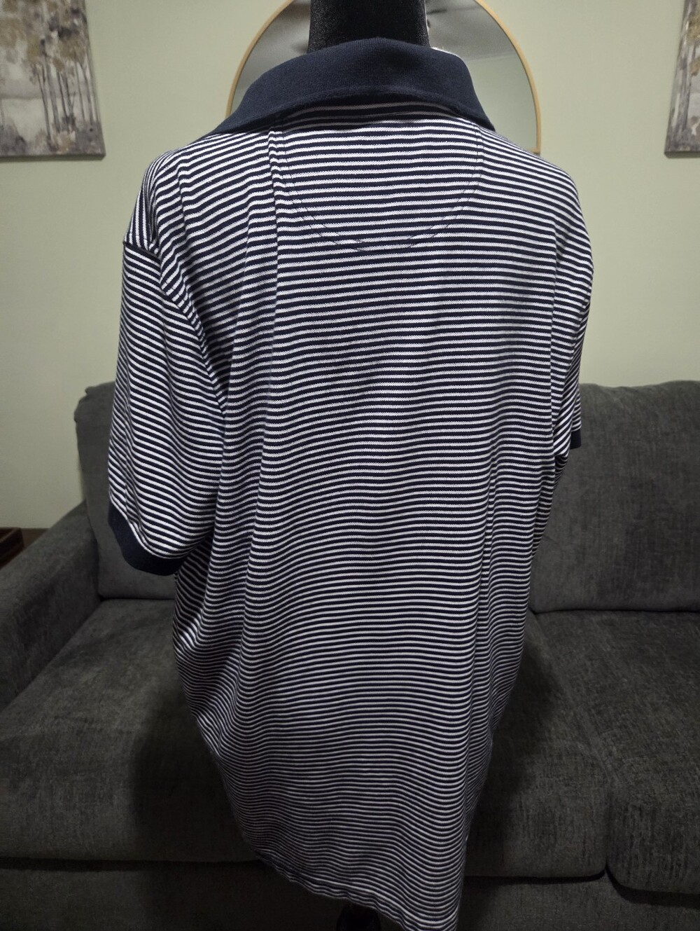 croft & barrow Navy and White Striped Polo - Picture 5 of 5